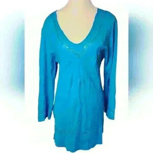 Ziegler AQUA Blue Beach Cover with Embroidered details 💙 Size XL